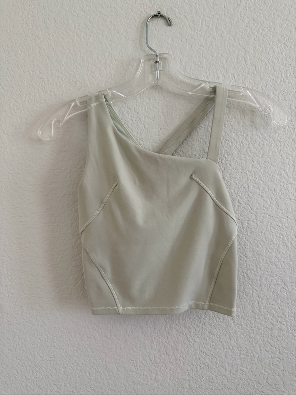 lululemon athletica Light Sage One-Shoulder Crop Top